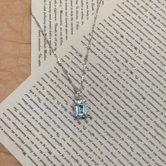 S925 Silver Natural Blue Topaz Necklace