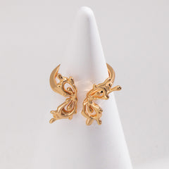 S925 Silver Gold-Plated Vintage Butterfly Open Ring