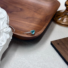 Aquamarine Heart Ring in S925 Silver