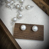 Lustrous Pearl - Natural Freshwater Pearl Stud Earrings