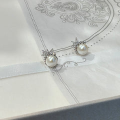 Crown of Stars · Zircon & Pearl Silver Studs