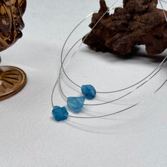 Raw Aquamarine Necklace in S925 Silver