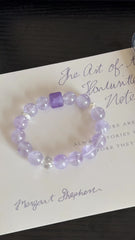 S925 Silver Amethyst & White Natural Pearl Bracelet