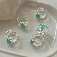 Emerald Echo · Double Layer Green Gem Ring