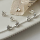 S925 Silver Faceted Heart Stud Earrings