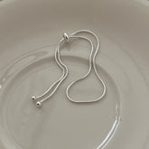 S925 Sterling Silver Minimalist Snake Chain Slider Bracelet