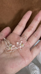 Dewdrop Bloom · Petite Floral Silver Hoops