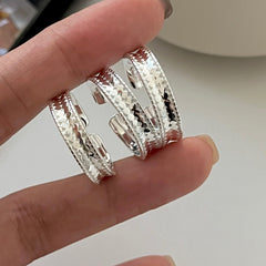 S925 Silver Sequin Patchwork Ring