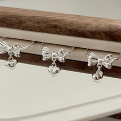 S925 Silver Double-Layer Bow Heart Ring