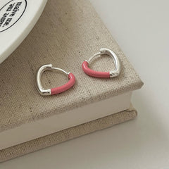 S925 Silver Triangle Resin Drop Earrings