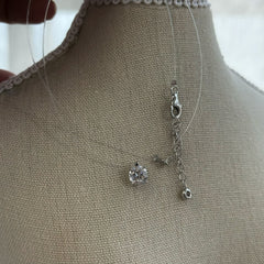 Mermaid’s Tear · Invisible Thread Teardrop Necklace