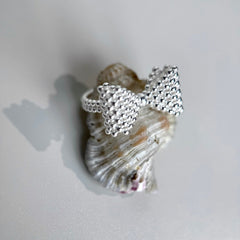 Bubble Bow Ring in S925 Silver