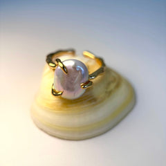 Minimalist Natural Pearl Ring in S925 Silver