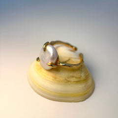 Minimalist Natural Pearl Ring in S925 Silver