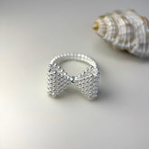 Bubble Bow Ring in S925 Silver