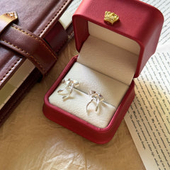 S925 Sterling Silver Bow Stud Earrings