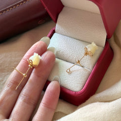 Handcrafted Rose Moonlight 14K Gold Filled Stud Earrings