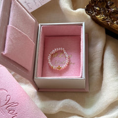 Freshwater Pearl Golden Osmanthus Elastic Ring