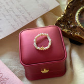 Freshwater Pearl Golden Osmanthus Elastic Ring