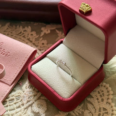 S925 Sterling Silver Mini Bow Twisted Zircon Ring