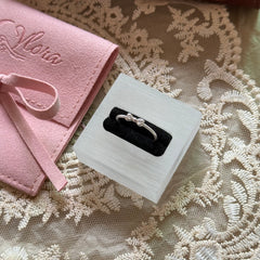 S925 Sterling Silver Mini Bow Twisted Zircon Ring