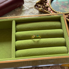 S925 Sterling Silver Iris Zircon Pinky Ring (Open Adjustable Design)