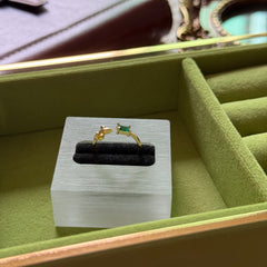 S925 Sterling Silver Iris Zircon Pinky Ring (Open Adjustable Design)