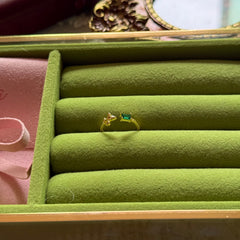 S925 Sterling Silver Iris Zircon Pinky Ring (Open Adjustable Design)