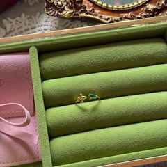 S925 Sterling Silver Iris Zircon Pinky Ring (Open Adjustable Design)