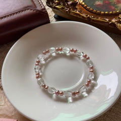 Brazilian Clear Quartz & Pink-Lilac Freshwater Pearl Bracelet