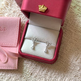 S925 Sterling Silver Pavé Heart & Teardrop Zircon Stud Earrings