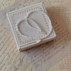White Crystal Icy Shimmer Chip Chain Necklace