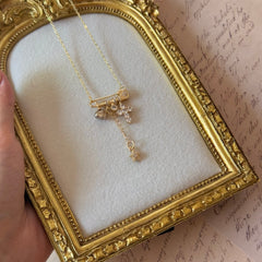 Cross Zircon & Pearl Necklace