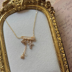 Cross Zircon & Pearl Necklace