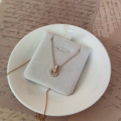 Mother-of-Pearl Open Circle Zircon Necklace