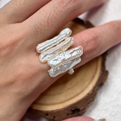 Adjustable Baroque Freshwater Pearl Ring
