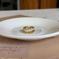 Vintage Double-Layer Chain Open Ring