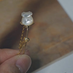 14K Gold-Filled Handmade Moonlight Rose & Natural Pearl Necklace