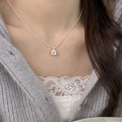 Molten Gleam · Square Zirconia Pendant Necklace