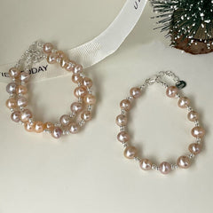 Rosy Reverie · Baroque Pearl Silver Bracelet