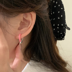 S925 Silver Triangle Resin Drop Earrings