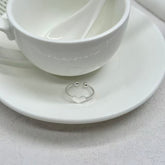 S925 Silver Brushed Heart Pinky Ring