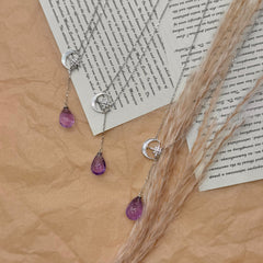 S925 Silver Moonlight Amethyst Pendant Necklace