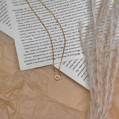 S925 Silver Mini Heart Zircon Necklace