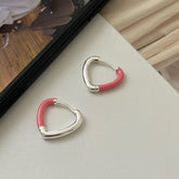 S925 Silver Triangle Resin Drop Earrings