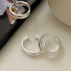 S925 Silver Sequin Patchwork Ring