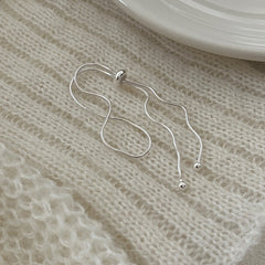 S925 Sterling Silver Minimalist Snake Chain Slider Bracelet