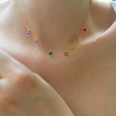 14K Gold-Filled Versatile Luxury Rainbow Zircon Necklace