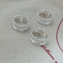 S925 Silver Wrinkled Texture Ring