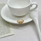 S925 Silver Vintage Heart Textured Ring